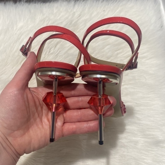 New Mach & Mach crystal embellished clear ankle strap pump size 40EU - Picture 8 of 15